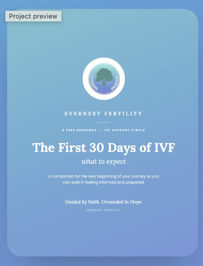 Free 30 day IVF starter guide by Evernest Fertility